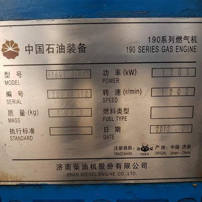 Générateur de gaz à trois phases AC de type 200 kW H16V190 Chidong Jichai Jinan