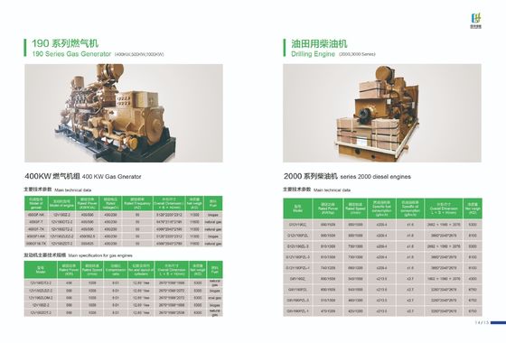1000 kW Jichai Chidong H16V190zlt2-2 Générateur de gaz naturel pour les besoins personnalisés